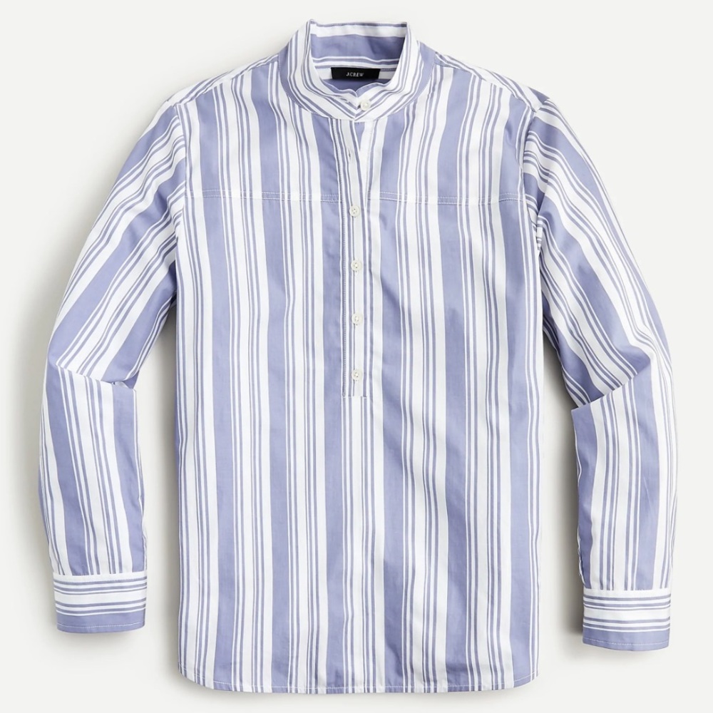 J.Crew Band-collar cotton poplin tunic - Picture 5 of 7